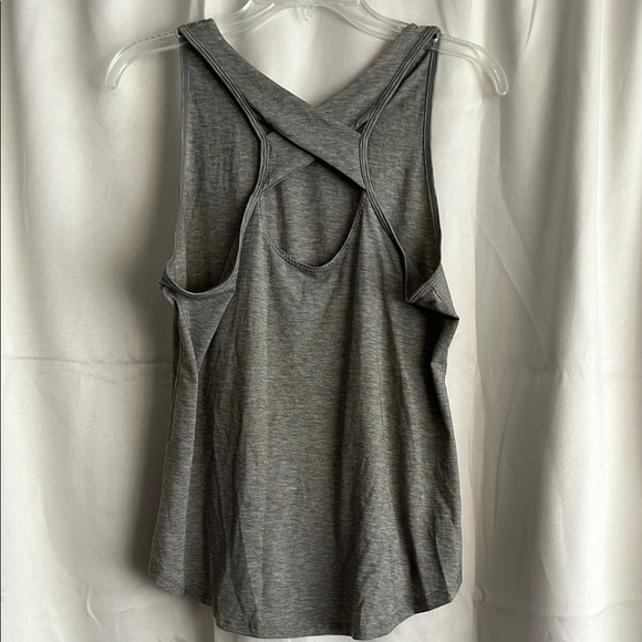Athleta Yogini Criss Cross Tank Top Light Heather Gray  Size Small - Picture 2 of 5